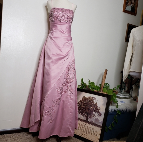 Jodi Kristopher Rum Pink Prom Dress Small Tall - Picture 2 of 16